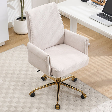 Ergonomic Mid-Back Office Chair With Gold Base HouseOfZazla