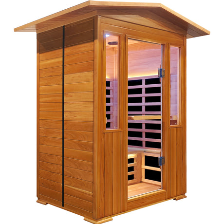 Outdoor Double Red Cedar Far Infrared Sauna Room HouseOfZazla