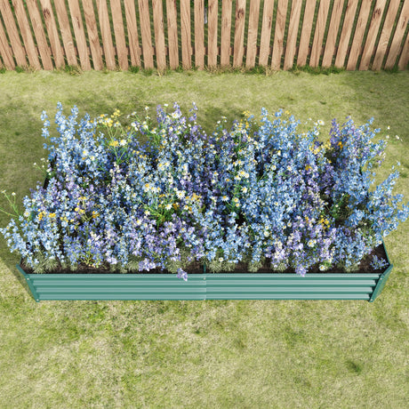 Raised Garden Bed Kit - Metal Raised Bed Garden 7.6x3.7x0.98ft HouseOfZazla