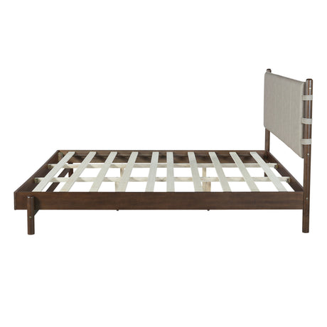 Premium Rubber Wood Platform Bed Frame, King Size with Headboard HouseOfZazla