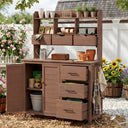 TOPMAX Farmhouse Patio Potting Bench with Storage and Workstation HouseOfZazla