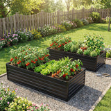 2-Pack 6x3x2 FT Galvanized Metal Raised Garden Beds