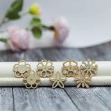 Flower Shape Wood Slices, Unfinished Wood DIY Craft Ornament 100Pcs WoodArtSupply