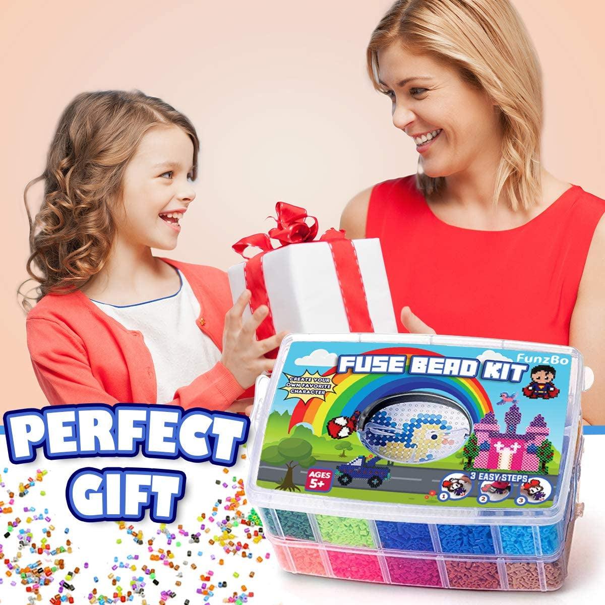 Fuse Beads for Kids Craft Art 106 Patterns Fusebead Melty Fusion Colored Arts and Crafts Set WoodArtSupply