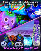 Glow in the Dark Paint,10 Extra Bright Colors 30 Ml / 1 Oz Glow in Dark Paint, Glow Paint WoodArtSupply