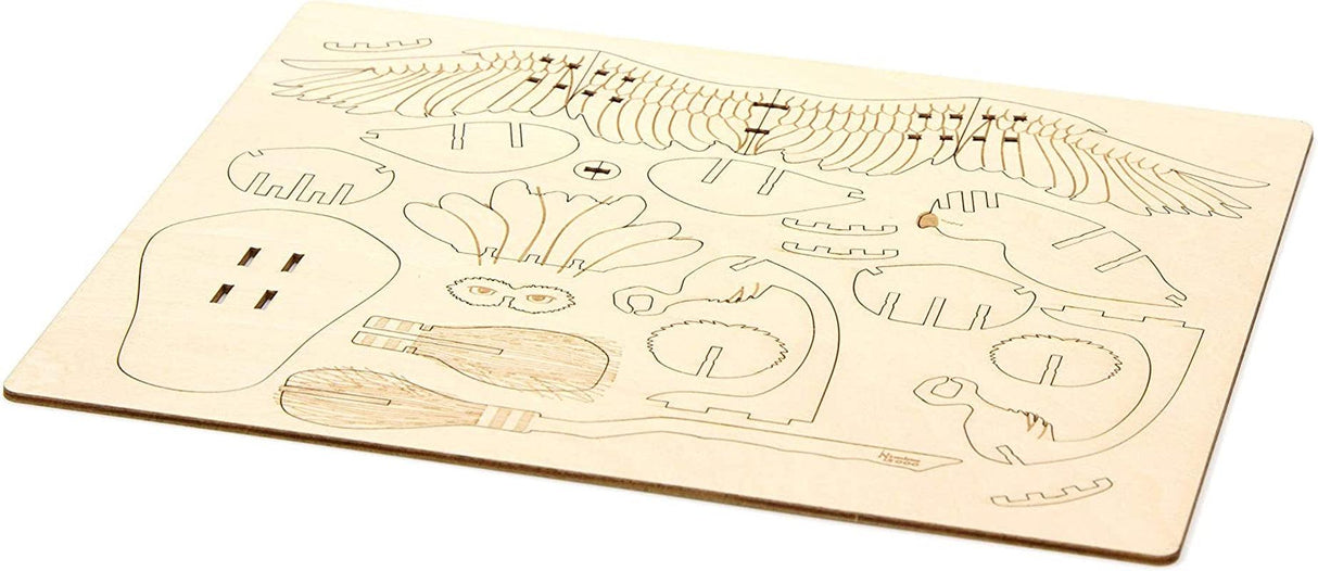 Hedwig 3D Wood Puzzle Kit - Build and Customise Your Own Harry Potter Owl Model WoodArtSupply
