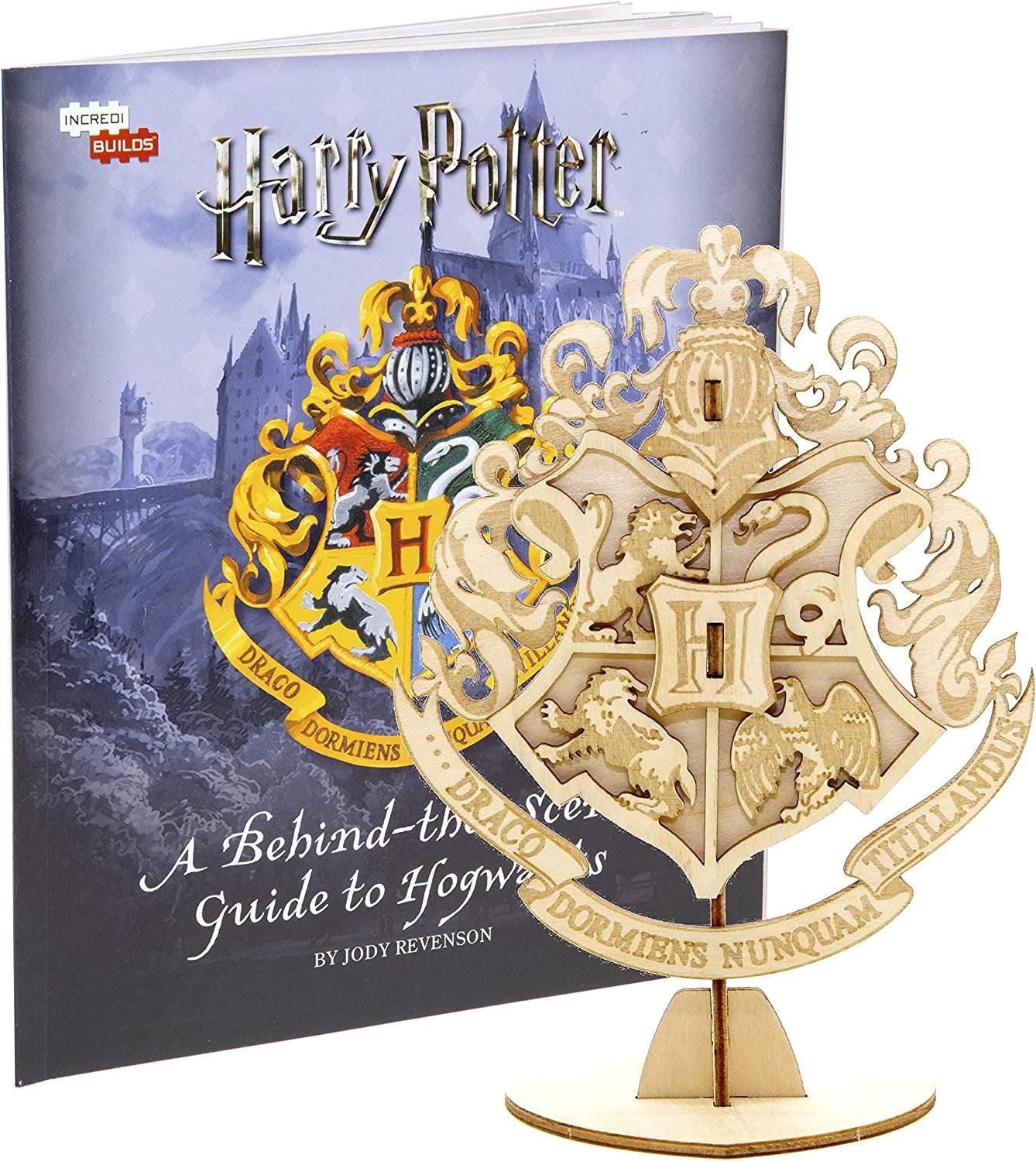 Harry Potter Hogwarts Crest 3D Wood Puzzle & Model Figure Kit (7 Pcs) - Build & Paint Your Own - WoodArtSupply