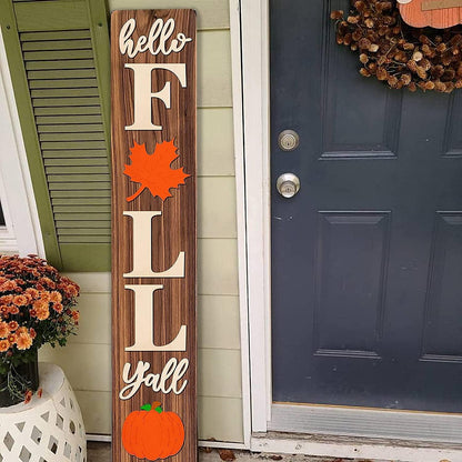 Hello Fall Y'All Wood Letters 8 Inch Fall Porch Sign Large Letter Unfinished Cutouts Wooden Decoration for Fall Thanksgiving - WoodArtSupply