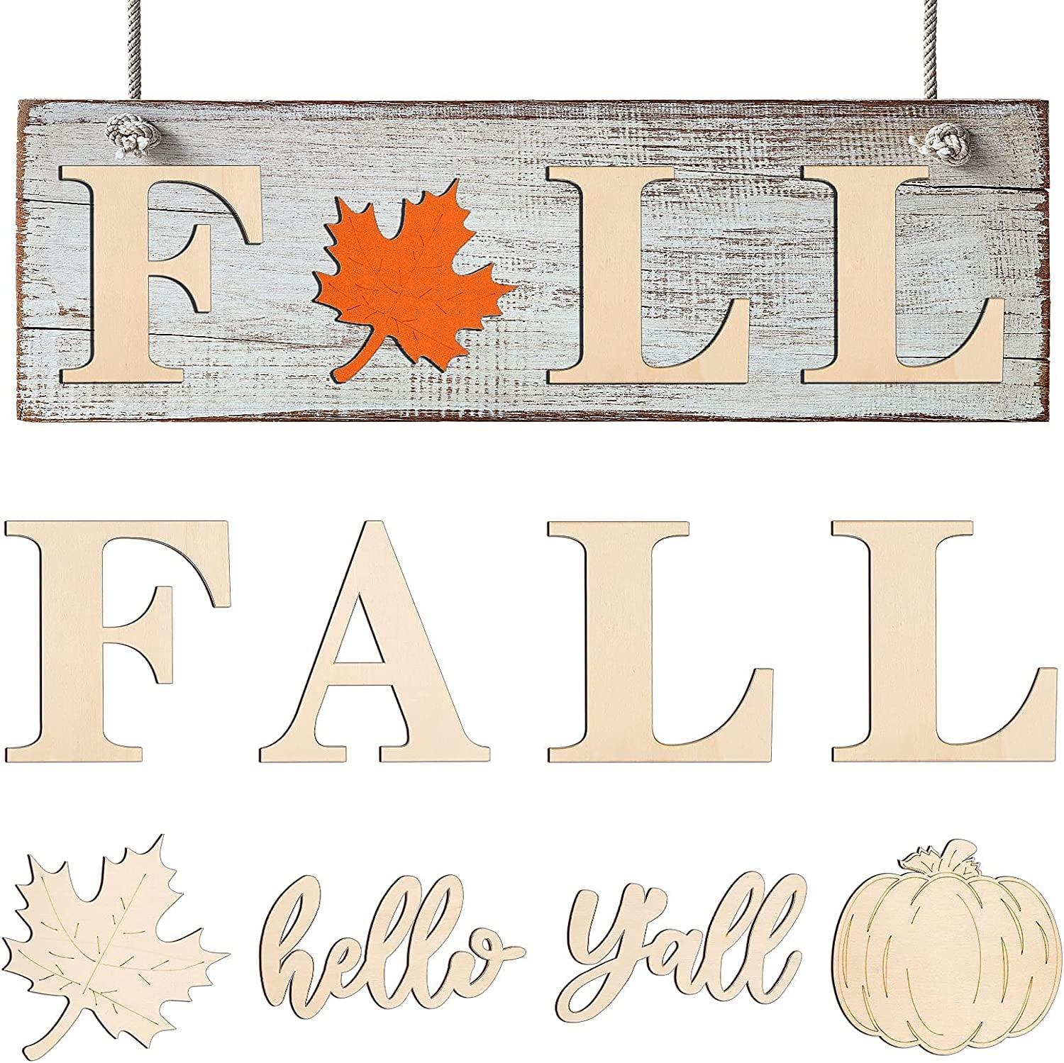 And All at Once, fall wood sign