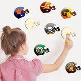 Helmet Unfinished Wood Football Hockey Helmet Shaped Wood Slices Helmet Wooden Ornaments WoodArtSupply