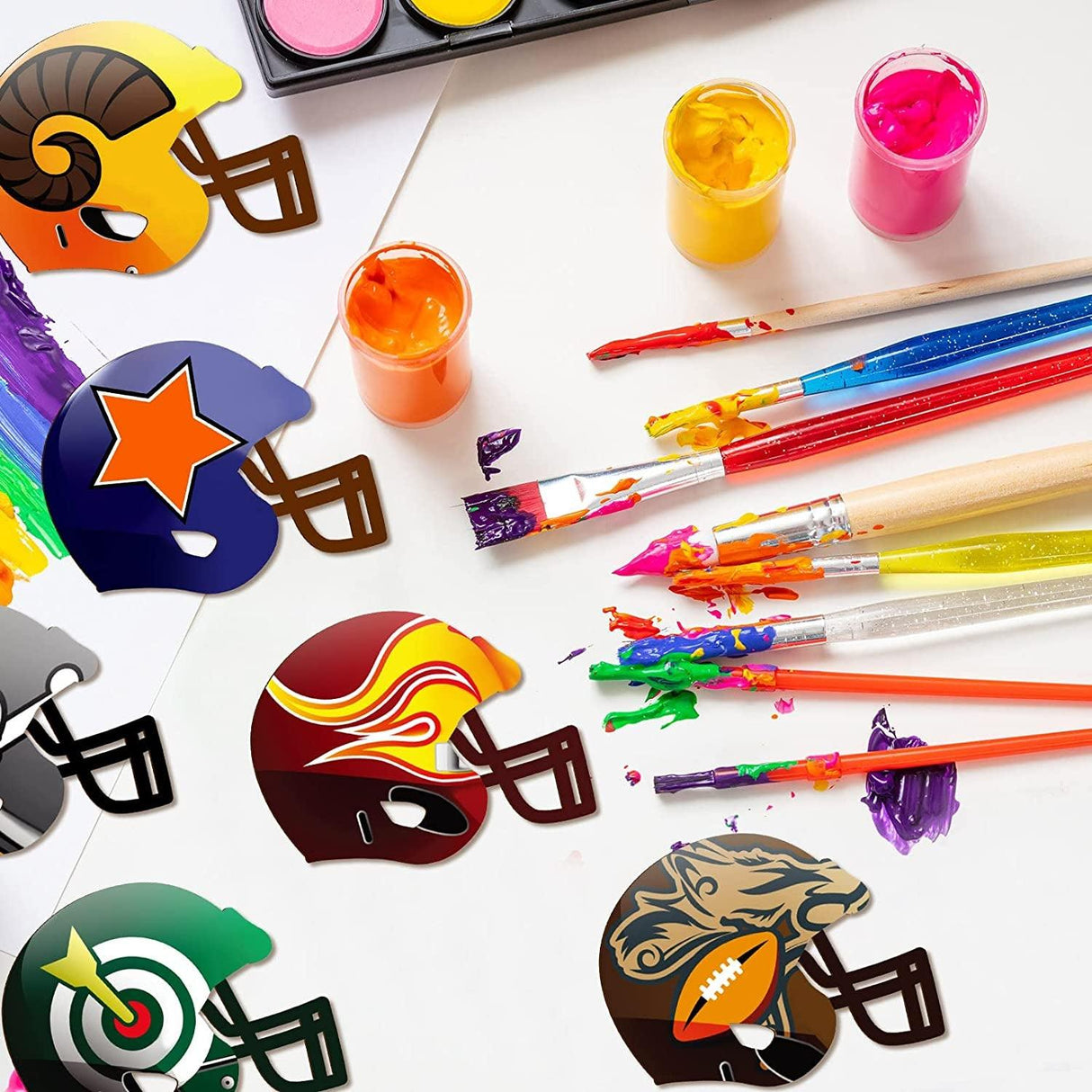 Helmet Unfinished Wood Football Hockey Helmet Shaped Wood Slices Helmet Wooden Ornaments WoodArtSupply