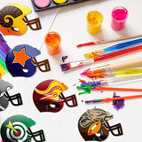 Helmet Unfinished Wood Football Hockey Helmet Shaped Wood Slices Helmet Wooden Ornaments WoodArtSupply