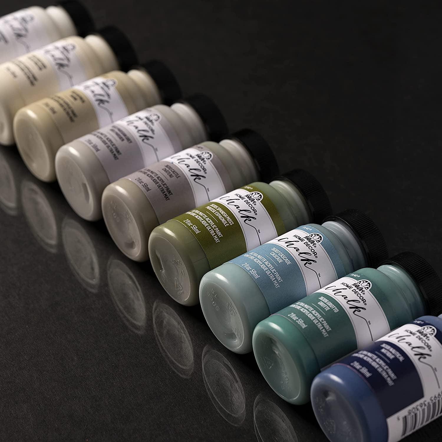 Home Decor Ultra Matte Chalk Finish Acrylic Craft Paint Set Formulated for No-Prep Application 2 Oz WoodArtSupply