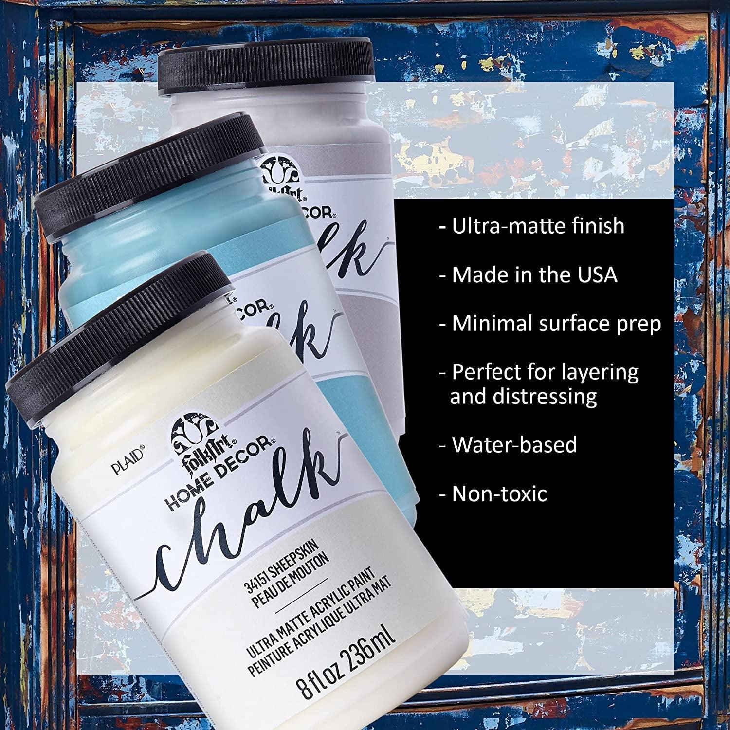 Home Decor Ultra Matte Chalk Finish Acrylic Craft Paint Set Formulated for No-Prep Application 2 Oz WoodArtSupply