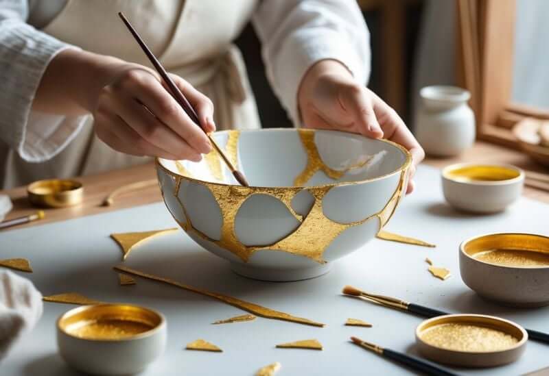 Home Kintsugi: Repairing Ceramics with Gold Epoxy Resin