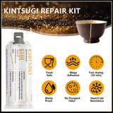 iienjoy Kintsugi Repair Kit, 4 Colors Food Safe Kintsugi Kit Repairs Broken Ceramics, Jade, Glass, Meaningful Pottery, Kintsugi Gold Glue for Ceramics and Porcelain Repair Perfect for Beginners iienjoy