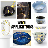 Kintsugi Repair Kit - Food Safe Kintsugi Kit Repairs Broken Ceramics, Glass, Jade, Sculptures, Meaningful Pottery - Gold Kintsugi Glue for Ceramics and Porcelain Repair, Japanese Art Kintsugi Craft DecorRom