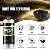 Kintsugi Repair Kit - Food Safe Kintsugi Kit Repairs Broken Ceramics, Glass, Jade, Sculptures, Meaningful Pottery - Gold Kintsugi Glue for Ceramics and Porcelain Repair, Japanese Art Kintsugi Craft DecorRom