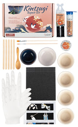 Kintsugi Repair Kit for Ceramics, Kintsugi Japanese Pottery Repair Kit w/Practice Bowls, Gold Powder, Pottery Repair Epoxy Glue, Crafts for All Skill Levels, Restore Meaningful Broken Porcelain Items 4LEAF TREASURE