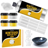 Kintsugi Repair Kit Gold & Silver, 50ml Kintsugi Glue for Broken Ceramics, Bowls, Cups, Porcelain, Glass, Food Safe Pottery Repair Kit for Repair Meaningful Gifts, Jade, Sculpture, Vase, Mug YumCraft