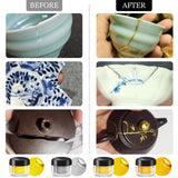 Kintsugi Repair Kit Gold & Silver - Food Safe Ceramic Glue for Broken Pottery, Porcelain, Bowls, Glass | Japanese Kintsugi Glue Perfect for Beginners Restoring Meaningful Gifts, 50ml Fuchoi