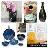 Kintsugi Repair Kit Gold & Silver - Food Safe Ceramic Glue for Broken Pottery, Porcelain, Bowls, Glass | Japanese Kintsugi Glue Perfect for Beginners Restoring Meaningful Gifts, 50ml Fuchoi