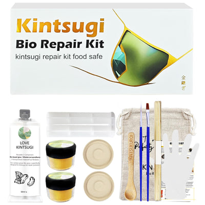 Kintsugi Repair Kit Gold，Kintsugi Repair Kit Food Safety Quickly Repair Your Precious and Meaningful Pottery，Japanese Gold Repair Kit Can Be Used to Repair Ceramics, Glass, Pottery