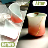 Kintsugi Repair Kit Gold，Kintsugi Repair Kit Food Safety Quickly Repair Your Precious and Meaningful Pottery，Japanese Gold Repair Kit Can Be Used to Repair Ceramics, Glass, Pottery EIGTWEN