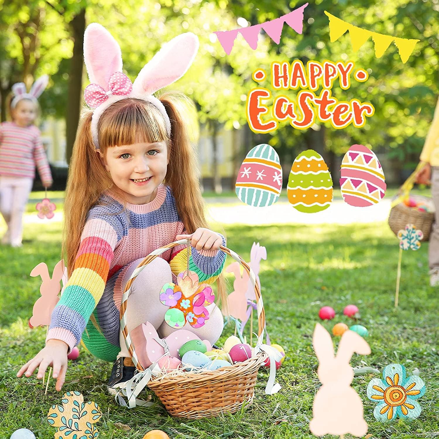 Large Size 7" Wooden Spring Ornaments to Paint, Flower Wooden DIY Blank Unfinished WoodArtSupply