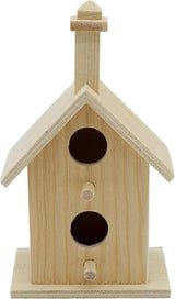 Mini 4 Inch Tall Birdhouse, Set of 4 Styles, Small Unfinished Wood Ready to Paint or Decorate WoodArtSupply