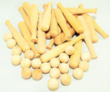 Mini Baseballs and Bats Value Set (20 Pack Each) for Scrapbooking, Arts, Crafts, Unfinished Wood / 2" Long Bats with 3/8" Baseballs / (40 Pieces WoodArtSupply