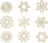 Mini Laser Cuts Wood Shape - Flowers - 45 Pieces - 1'' Across WoodArtSupply