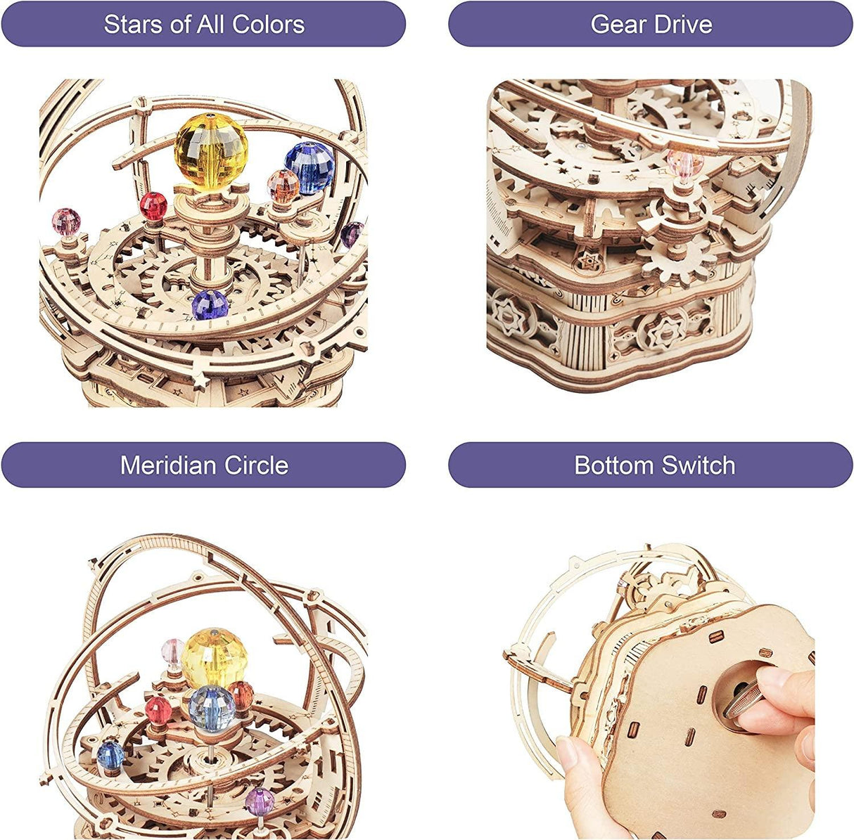 Starry Night 3D Wooden Music Box Puzzle for Adults - DIY Mechanical Craft Model WoodArtSupply