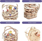 Starry Night 3D Wooden Music Box Puzzle for Adults - DIY Mechanical Craft Model WoodArtSupply