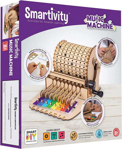 Music Machine; Mechanical Action, Science, Engineering STEM and STEAM Building Kit for Kids