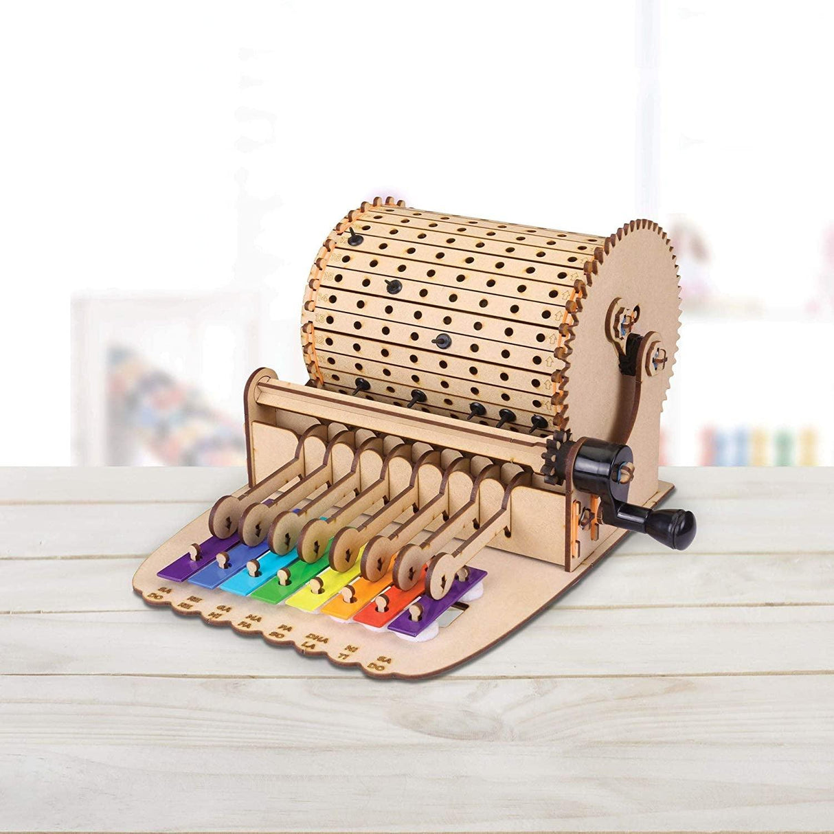 Music Machine; Mechanical Action, Science, Engineering STEM and STEAM Building Kit for Kids WoodArtSupply