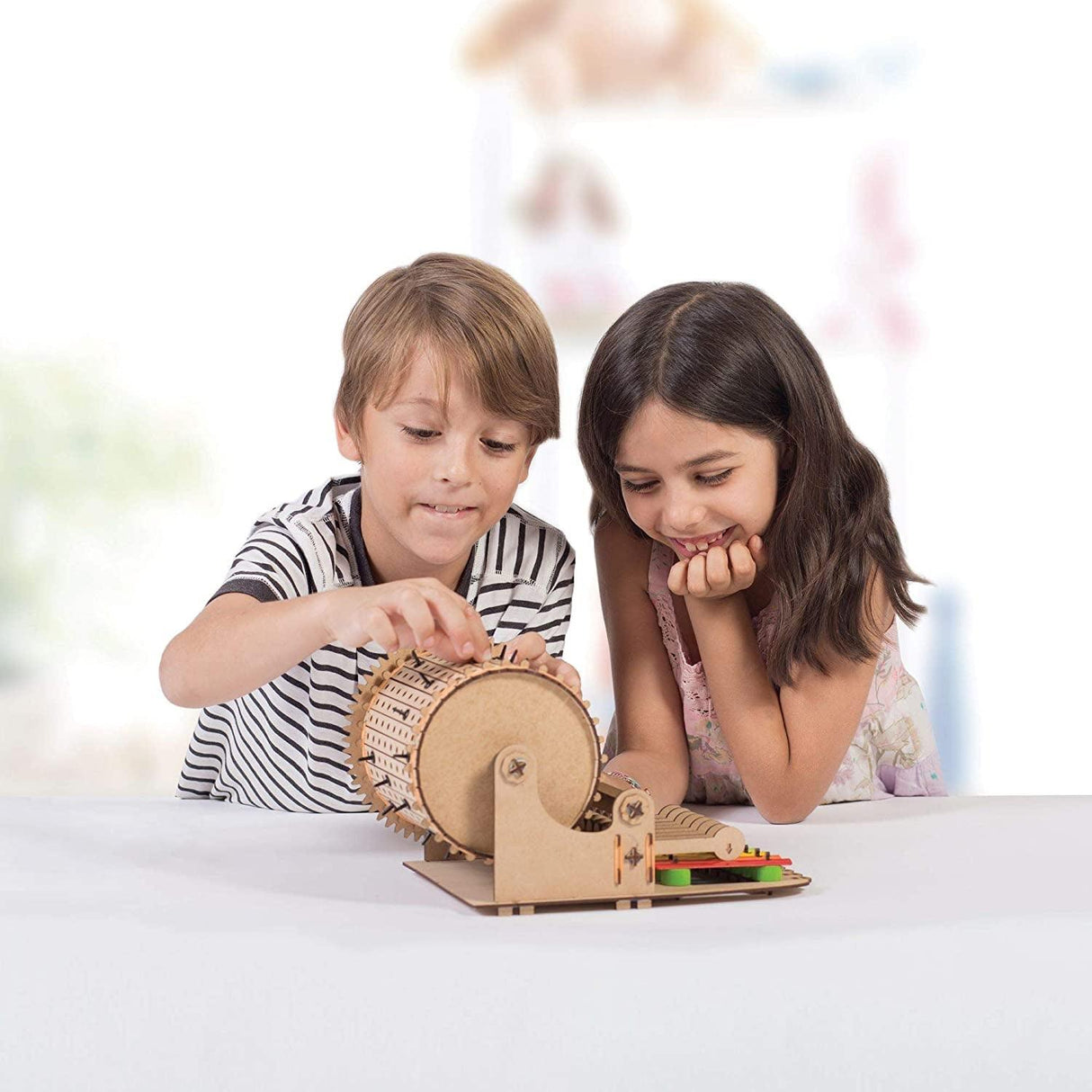 Music Machine; Mechanical Action, Science, Engineering STEM and STEAM Building Kit for Kids WoodArtSupply