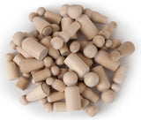 Natural Unfinished Wooden Peg Doll Bodies, Quality People Shapes, Great for Arts and Crafts Set of 40 in 5 Shapes and Sizes WoodArtSupply