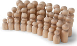 Natural Unfinished Wooden Peg Doll Bodies, Quality People Shapes, Great for Arts and Crafts Set of 40 in 5 Shapes and Sizes WoodArtSupply