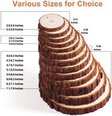 Natural Wood Slices 30 Pcs 2.8-3.1" Unfinished Craft Kit Undrilled Wooden Circles without Hole Tree Slice with Bark WoodArtSupply