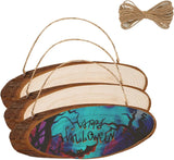 Natural Wood Slices, 3Pcs Oval Shaped Craft Unfinished Wood Kit with Rope for Decorations, DIY Crafts, Arts Slices, , 13.8 - 15.7" (3PCS) WoodArtSupply
