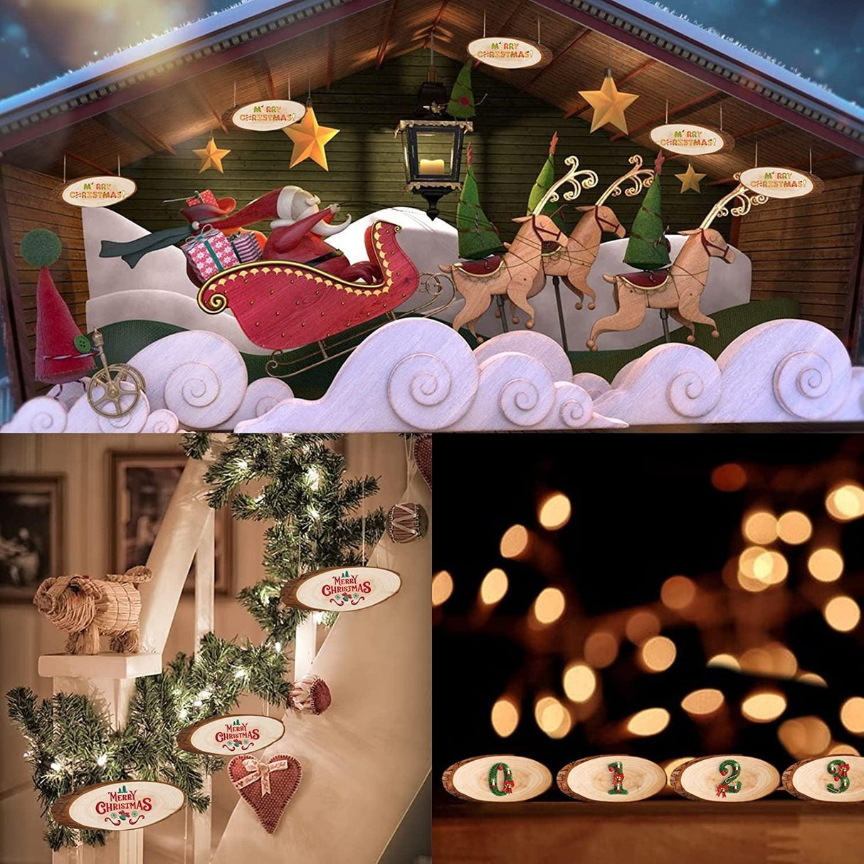 Natural Wood Slices, 3Pcs Oval Shaped Craft Unfinished Wood Kit with Rope for Decorations, DIY Crafts, Arts Slices, , 13.8 - 15.7" (3PCS) WoodArtSupply