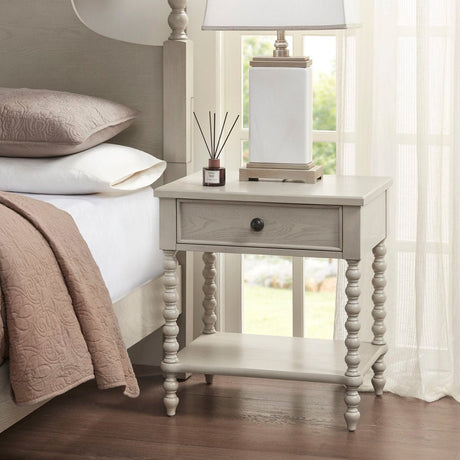 Nightstand With 1 Drawer And Turned Legs HouseOfZazla