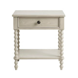 Nightstand With 1 Drawer And Turned Legs