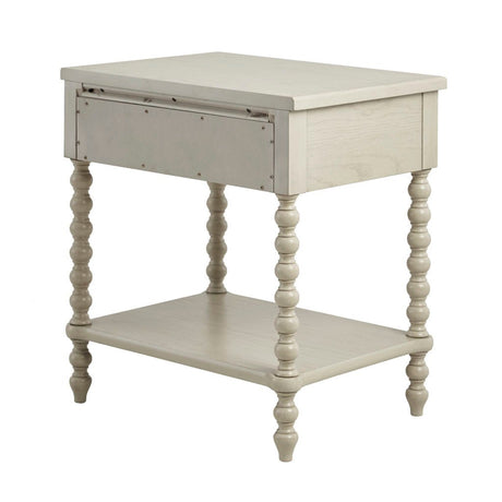 Nightstand With 1 Drawer And Turned Legs HouseOfZazla