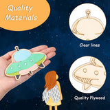 Outer Space Unfinished Wooden Cutouts Wooden Paint Crafts Decoration Kids DIY Craft Art Project 27 Pieces WoodArtSupply