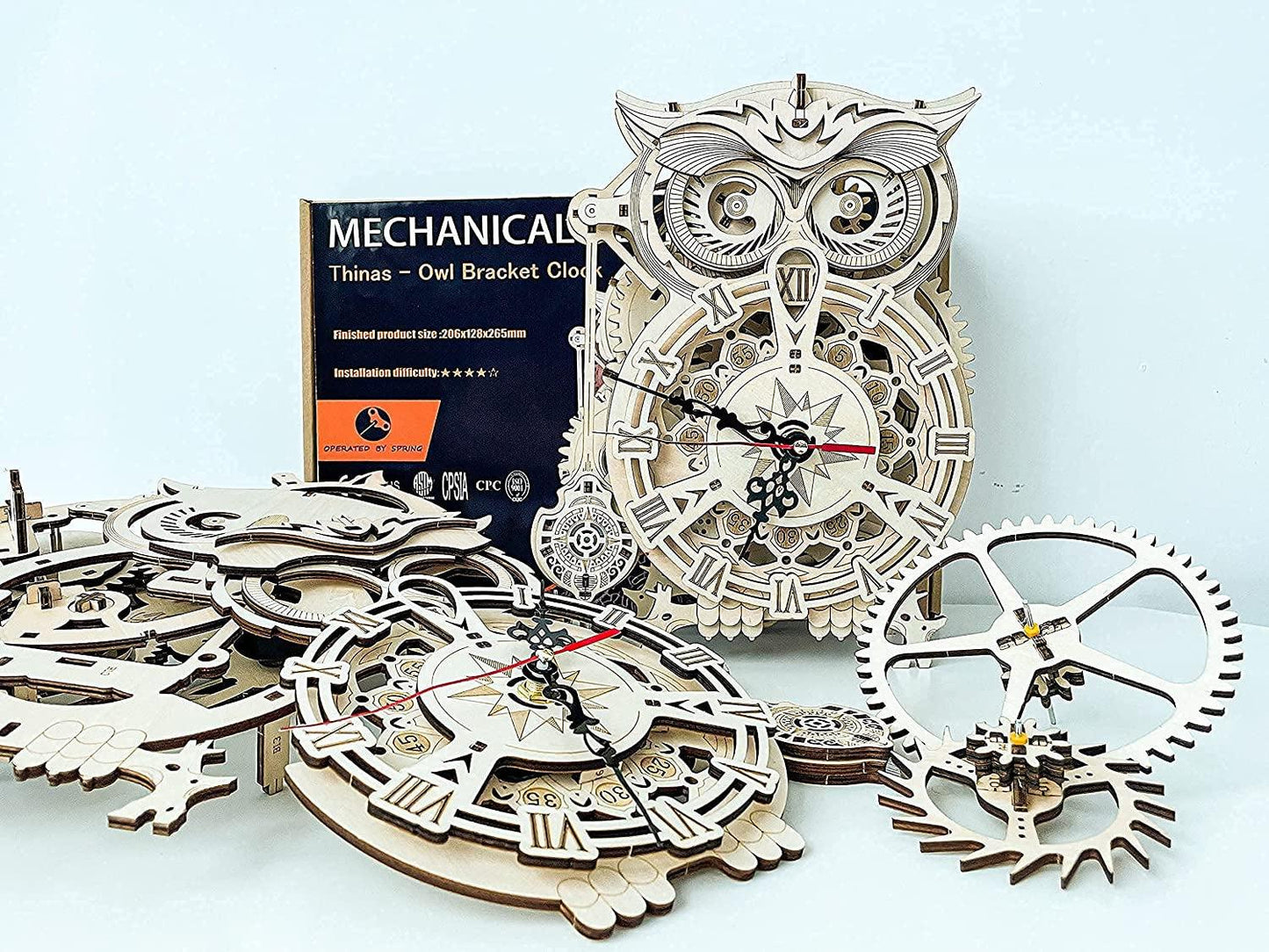 Owl Clock - 3D Puzzle, Wooden Toys, Craft Kits, DIY Model Gift for Adults; Brain Teaser Puzzles STEM Building - WoodArtSupply