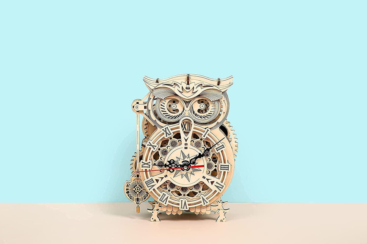 Owl Clock - 3D Puzzle, Wooden Toys, Craft Kits, DIY Model Gift for Adults; Brain Teaser Puzzles STEM Building - WoodArtSupply