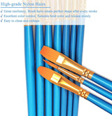 Paint Brushes Set, 2 Pack 20 Pcs round Pointed Tip Paintbrushes Nylon Hair Artist Acrylic Oil Watercolor WoodArtSupply