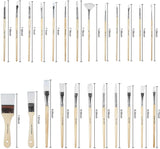 Paint Brushes Set of 24 Pieces Wooden Handles with Canvas Brush Case, Professional for Oil, Acrylic Watercolor WoodArtSupply